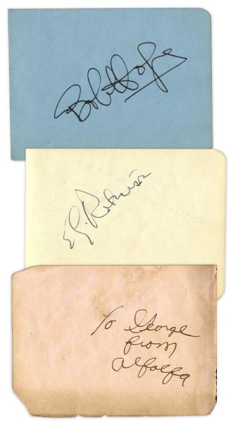 Autograph Book Signed by 45 Hollywood Stars Including, Carl ''Alfalfa'' Switzer, Bob Hope, Edward G. Robinson, Esther Williams, Dorothy Lamour, Jack Haley, Phil Harris & More