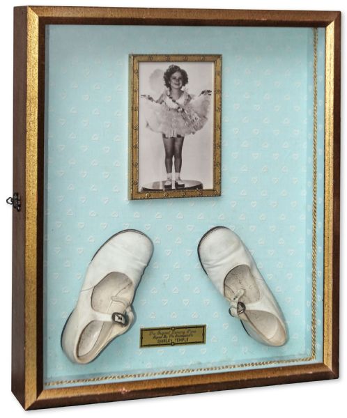Shirley Temple Twice-Signed Original Dancing Shoes Worn in the Films Baby Takes a Bow and Stand Up And Cheer -- Temple Signs Each Shoe