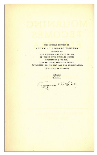 Eugene O'Neill Signed Limited Edition of His Classic ''Mourning Becomes Electra''