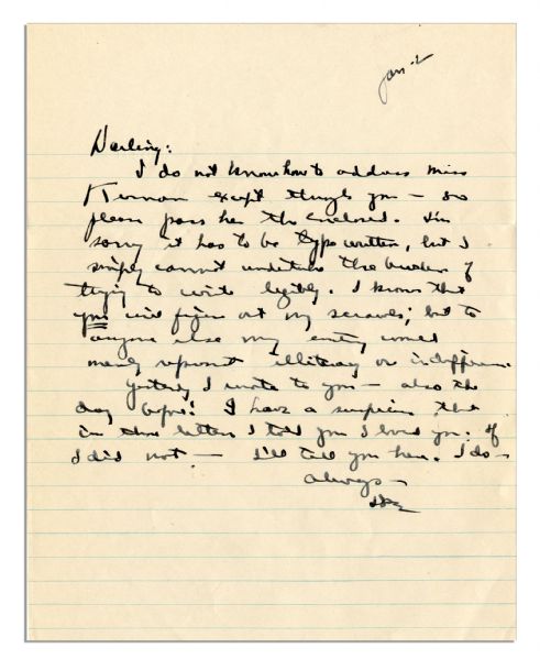 Dwight Eisenhower WWII Autograph Letter Signed -- ''...to anyone else my writing would merely represent illiteracy or indifference...''