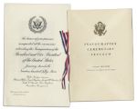 Dwight D. Eisenhower & Richard Nixon Presidential Inauguration Invitation and Program