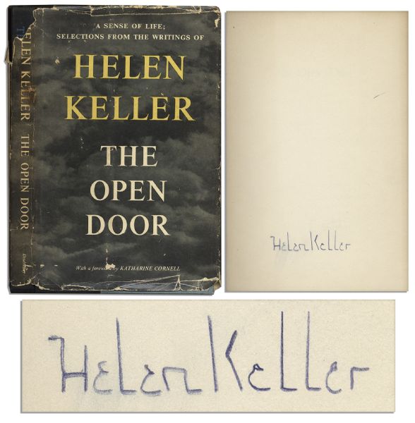Helen Keller's Book of Poetry ''The Open Door'' Signed
