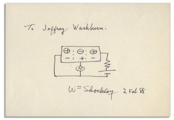 Nobel Prize-Winning Physicist William Shockley Hand-Drawn Diagram Signed