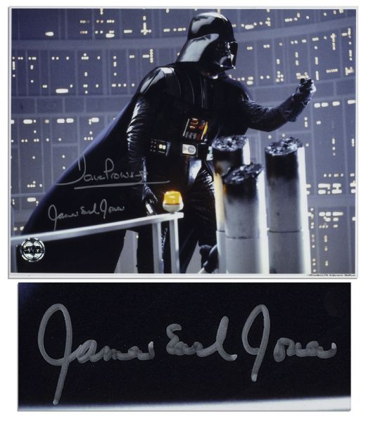 ''Star Wars'' 14'' x 11'' Photo Signed by Darth Vader's Voice, James Earl Jones and by Dave Prowse, Who Played Him Onscreen in the Original Trilogy -- Fine