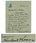 Rare Herbert Hoover Autograph Letter Signed -- ...Herewith is a good luck token that I have had for 20 years. It works pretty well...I dont need it for very long...