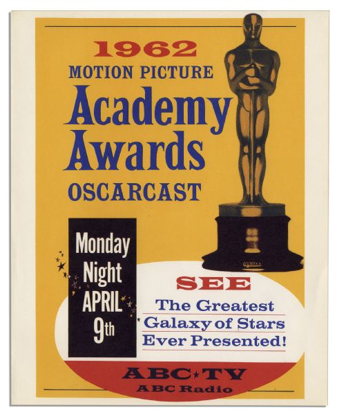 Original 1962 Academy Awards Poster From the 34th Annual Ceremony -- ''Westside Story'' Took Home Best Picture That Year