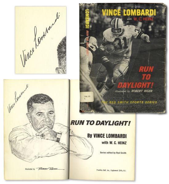 Vince Lombardi Signed Copy of ''Run to Daylight!'' -- With COA From PSA/DNA