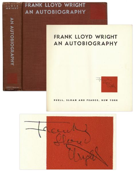 Frank Lloyd Wright Signed Copy of ''Frank Lloyd Wright: An Autobiography''