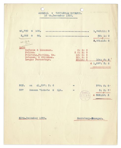 Herbert Chapman Typed Letter Signed -- On Arsenal Football Club Letterhead