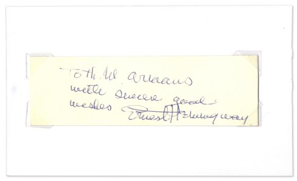 Ernest Hemingway Signature -- With PSA/DNA COA