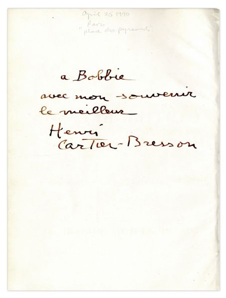 Henri Cartier-Bresson Signed Exhibition Catalog From His 1947 Show at the Museum of Modern Art