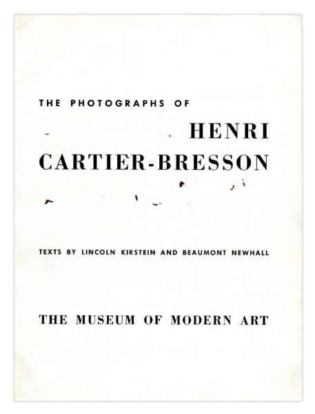 Henri Cartier-Bresson Signed Exhibition Catalog From His 1947 Show at the Museum of Modern Art