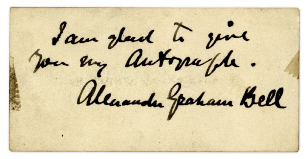 Alexander Graham Bell Signed Card