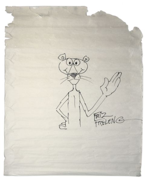 Friz Freleng Hand-Drawn Pink Panther Sketch