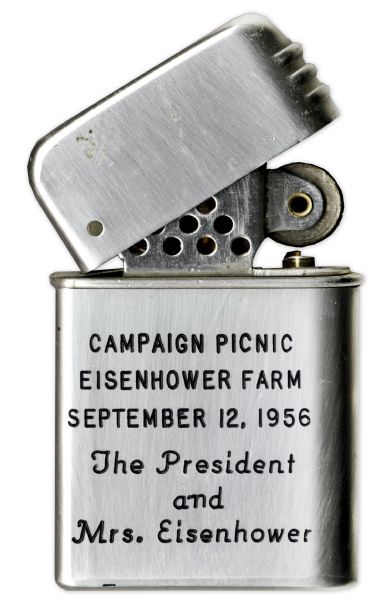 President Dwight Eisenhower Campaign Picnic Lighter -- From His Re-election Campaign in 1956