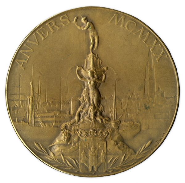 Bronze Olympic Medal From the 1920 Summer Olympics, Held in Antwerp, Belgium