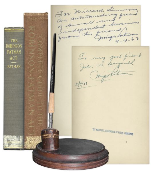 President Franklin D. Roosevelt Pen Used to Sign the Important Robinson-Patman Act Into Law -- Designed to Help Local Stores Compete With Large Retailers