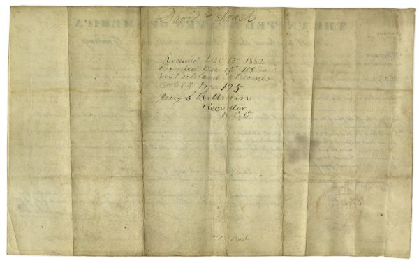 President Andrew Jackson Land Grant Signed in 1830