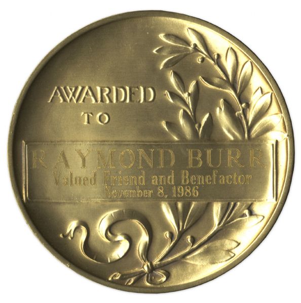 Raymond Burr Award Medallion -- Awarded for His Contributions to the McGeorge School of Law at University of The Pacific