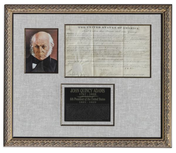 John Quincy Adams Land Grant Signed as President