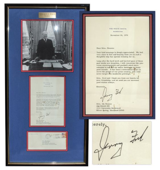Gerald Ford Typed Letter Signed as President, Just After His Defeat in the 1976 Election -- ''...Long after the hard work and hurried pace of these past weeks are forgotten...''