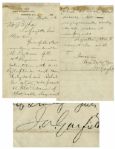 James Garfield Autograph Letter Signed in 1880 -- ...I should be glad to be present at the reunion of that noble regiment which did such gallant service...