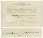 Andrew Johnson Document Signed as President
