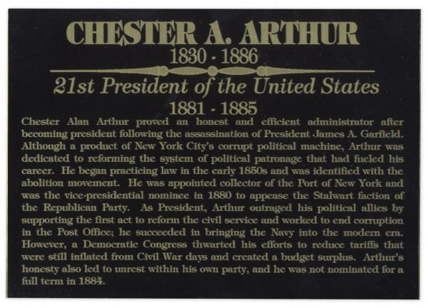 Chester Arthur Military Appointment Signed as President in 1882 -- Countersigned by Robert Lincoln, Abraham Lincoln's Son