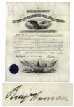 Benjamin Harrison Military Appointment Signed as President