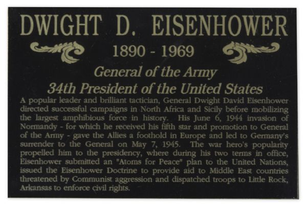 Dwight D. Eisenhower Signed Souvenir Presidential Oath of Office -- ''...I, Dwight D. Eisenhower, do solemnly swear...''