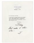 Jimmy Carter Typed Letter Signed & Autograph Note as President
