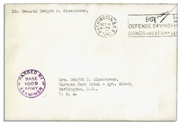Dwight Eisenhower WWII Autograph Letter Signed -- ''...An advance copy of Sat. Eve Post of 3 Oct just arrived. Has quite an article about me & my family...''