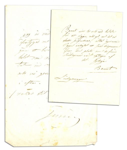 Jenny Lind ''Swedish Nightingale'' Autograph Letter Signed