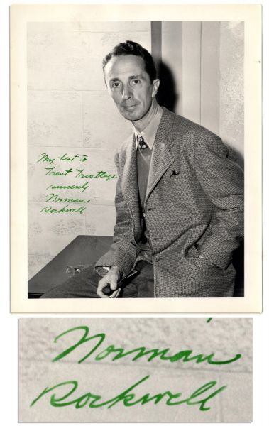 Norman Rockwell Signed 8'' x 10'' Portrait Photo