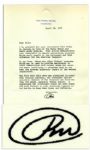 Richard Nixon Typed Letter Signed as President From 1973 -- ...oppose unnecessary programs which could result in tax increases and high inflation for the American taxpayer...