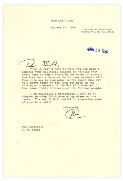Richard Nixon Typed Letter Signed -- ''...You may find it useful in answering some of your hate mail!...''