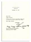 As President, George H.W. Bush Sends Birthday Wishes Via a Letter Signed With an Additional Autograph Note Signed