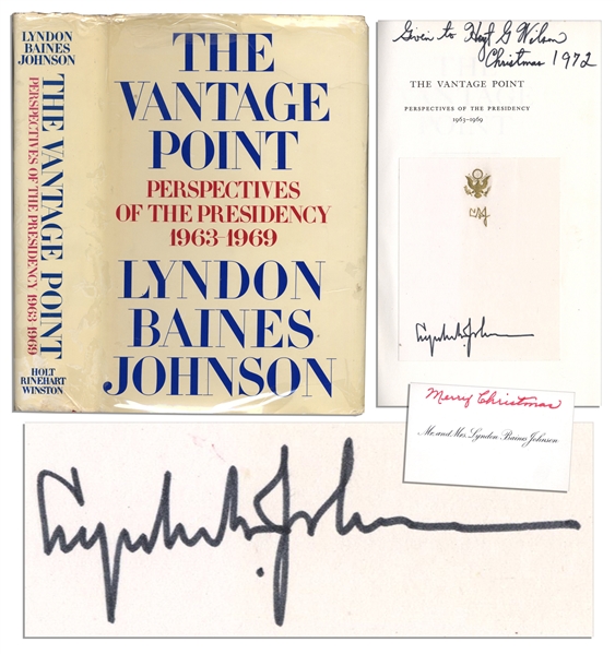 Lyndon B. Johnson Signed First Edition of His Memoir ''The Vantage Point''