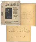 Calvin Coolidge Signed Have Faith in Massachusetts -- Signed as Governor of Massachusetts