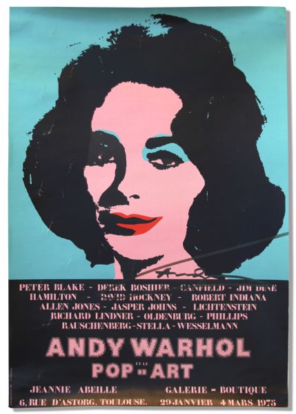 Andy Warhol Liz Taylor lithograph Andy Warhol Signed Poster of His Famous Elizabeth Taylor Masterpiece