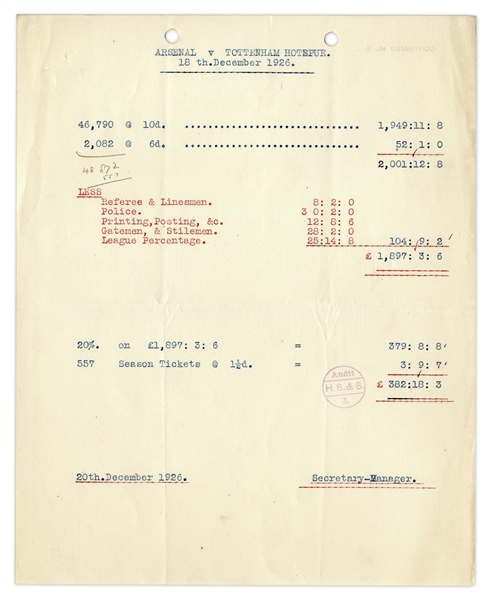 Herbert Chapman Typed Letter Signed -- On Arsenal Football Club Letterhead