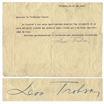 Leon Trotsky Typed Letter Signed -- ...I entrust to your experienced hands...