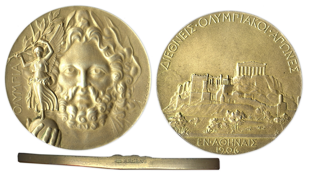 Gold Olympic Medal From the 1906 Summer Olympics, Held in Athens, Greece
