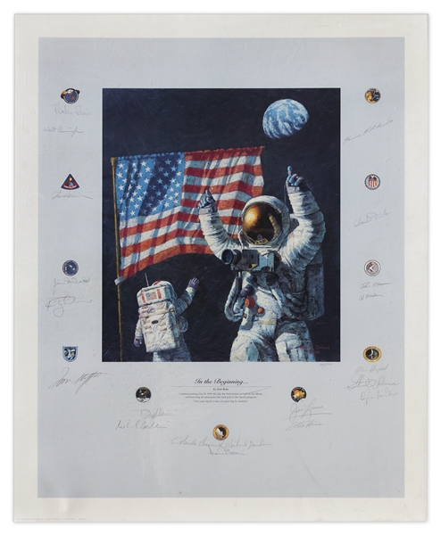 Limited Edition Print Signed by 20 Apollo Astronauts Including Buzz Aldrin & Michael Collins