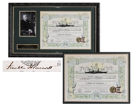Franklin D. Roosevelt Document Signed as President -- Rare Ancient Order of the Deep Naval Certificate