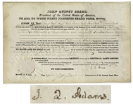John Quincy Adams Land Grant Signed as President in 1826