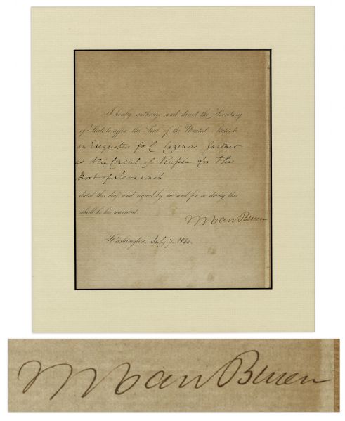 Martin Van Buren Document Signed as President in 1840