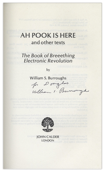 William S. Burroughs Signed First Edition of ''Ah Pook is Here''