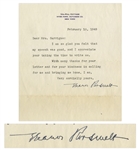 Eleanor Roosevelt Typed Letter Signed -- Sent From Hyde Park in 1949 -- ...I am so glad you felt that my speech was good...
