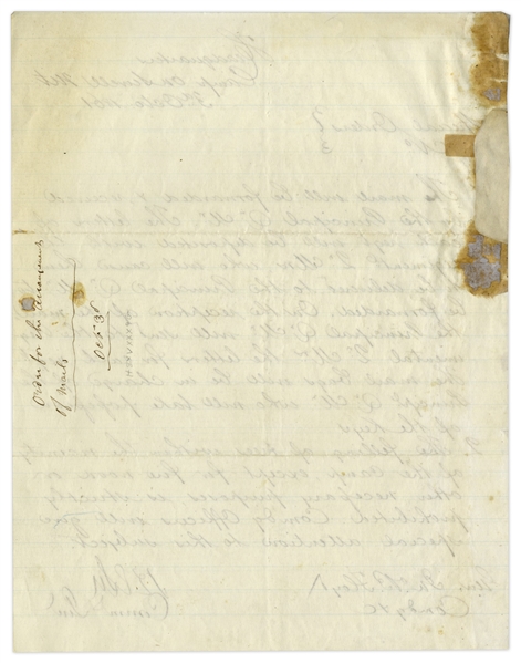 Robert E. Lee Early War-Dated Document Signed as Commanding General -- Regarding Mail for Confederate Troops & ''Felling of Trees'' Just After Lee's First Battle of Cheat Mountain